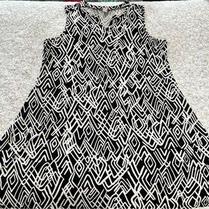 Chico's Abstract/Geometric Print Midi Sheath Dress Casual Office Travel Summer